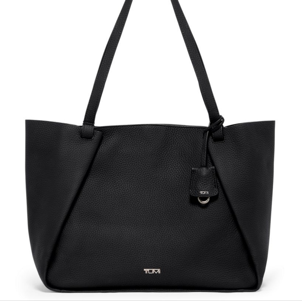 NWOT Tumi Georgica Valorie Luxury Black Leather Tote Bag